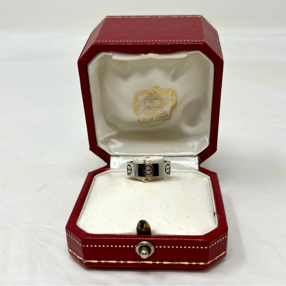 Cartier Unisex Classic Wide Band Love Ring 18k White Gold